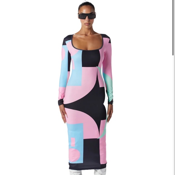 Amyshehab Abstract Bodycon Dress - Picture 3 of 3
